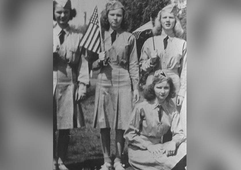 Rosalynn Smith along with members of the Plains High School Victory Corps.
