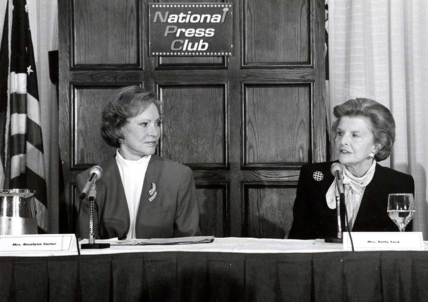 Photo of former First Ladies Rosalynn Carter and Betty Ford in1994.