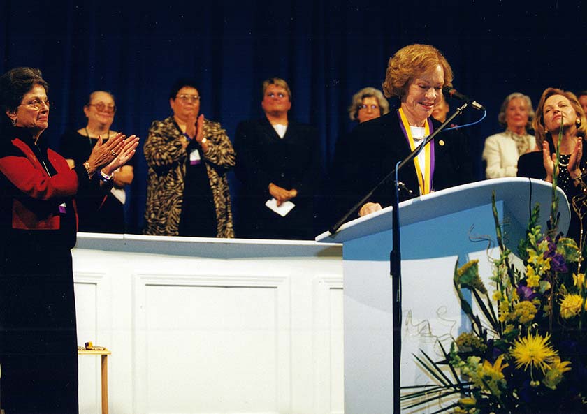 Photo of Rosalynn Carter at the National Women’s Hall of Fame induction ceremony.